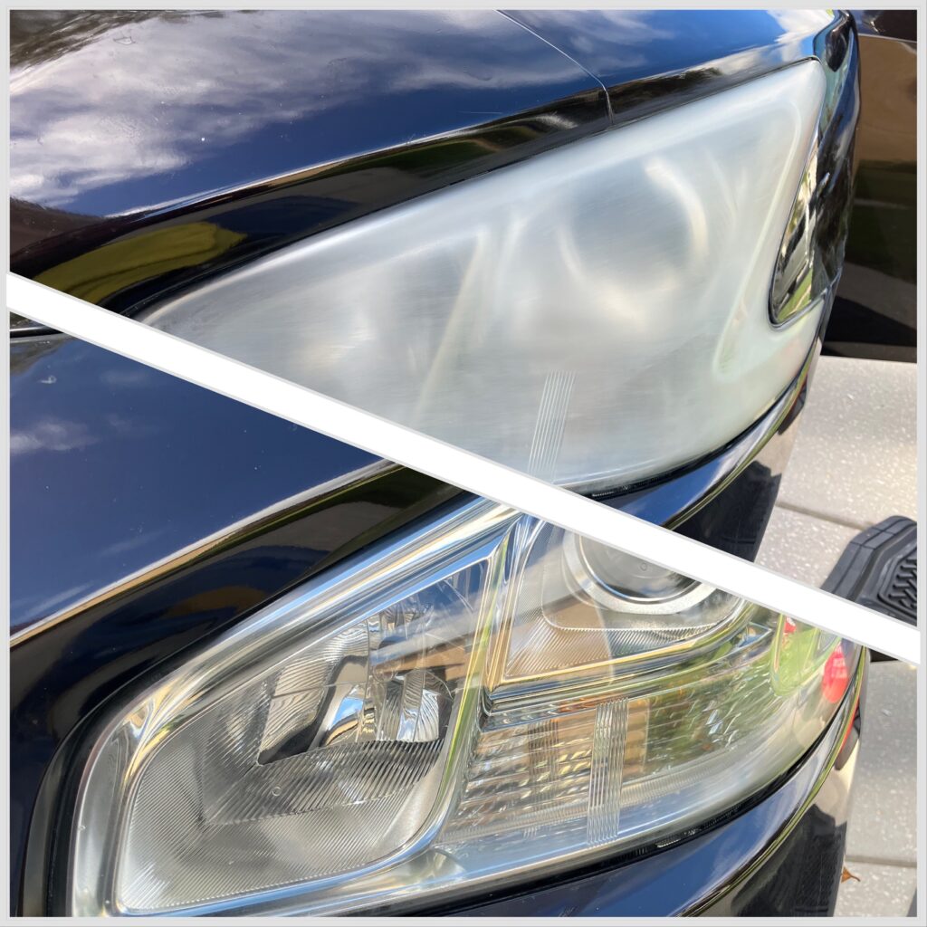 Headlight Restoration in Tampa Fl performed by Smallest Detail Auto Spa 